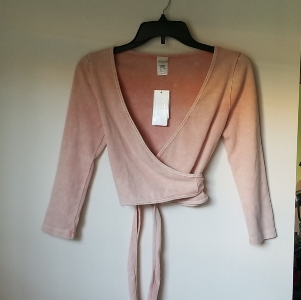 NWT L*Space Camilla Wrap Top in pink for dance yoga - Picture 5 of 8